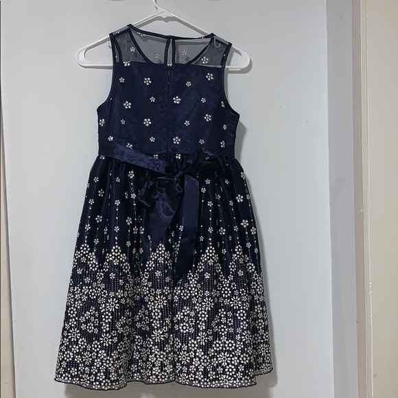 EUC LOVE byspecialoccasions Girl Navy Sequin Dress - Picture 4 of 7